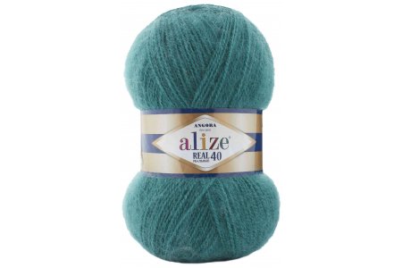 Пряжа Alize Angora Real 40 античный зеленый (507), 60%акрил/40%шерсть, 430м, 100г