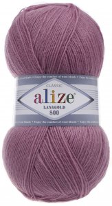 Пряжа Alize Lanagold 800 роза (28), 51%акрил/49%шерсть, 800м, 100г