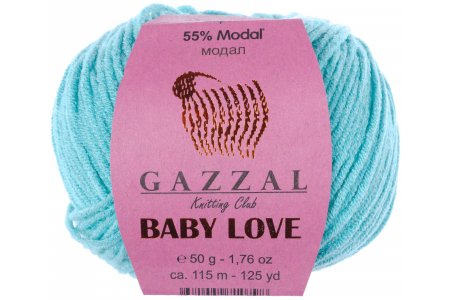 Пряжа Gazzal Baby Love зеленая бирюза (1614), 55%модал/45%акрил, 115м, 50г