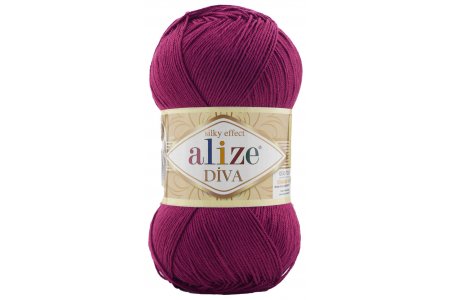 Пряжа Alize Diva темная фуксия (326), 100%микрофибра, 350м, 100г