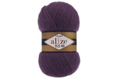 Пряжа Alize Angora Real 40 сливовый (111), 60%акрил/40%шерсть, 430м, 100г