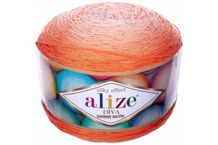 Пряжа Alize Diva ombre Batik оранжевый (7413), 100%микрофибра, 875м, 250г