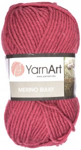 Пряжа Yarnart Merino Bulky винный (570), 70%акрил/30%шерсть, 100м, 100г