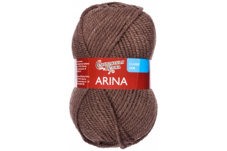 Пряжа Семеновская Arina (Арина ПШ) кофе_v2 (70666), 50%шерсть/50%акрил, 123м, 100г