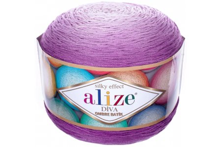 Пряжа Alize Diva ombre Batik сиреневый (7244), 100%микрофибра, 875м, 250г