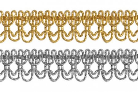 Тесьма GAMMA металлизированная, под золото, 12мм, 1м