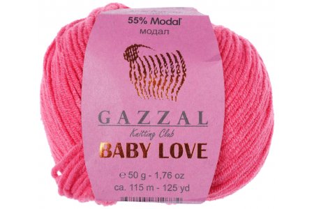 Пряжа Gazzal Baby Love коралловый (1612), 55%модал/45%акрил, 115м, 50г