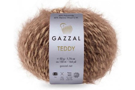 Пряжа Gazzal Teddy темно-бежевый (6540), 40%мериносовая шерсть/60%полиамид, 150м, 50г