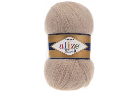 Пряжа Alize Angora Real 40 бежевый (5), 60%акрил/40%шерсть, 430м, 100г