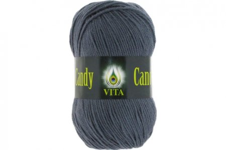 Пряжа Vita Candy темно-серый (2551), 100%шерсть ластер, 178м, 100г