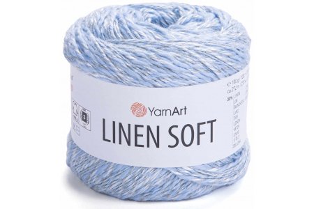 Пряжа YarnArt Linen soft голубой (7319), 30%лён/36%вискоза/34%хлопок, 272м, 100г