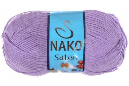 Пряжа Nako Saten светло-сиреневый (2842), 100%микрофибра, 115м, 50г