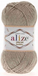 Пряжа Alize Cotton gold hobby бежевый меланж (152), 45%акрил /55%хлопок, 165м, 50г