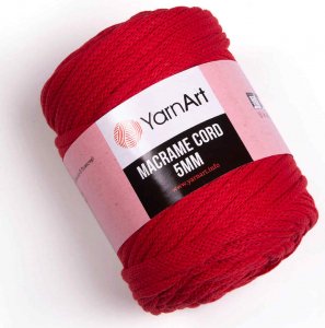 Пряжа YarnArt Macrame cord 5mm красный (773), 60%хлопок/40%полиэстер/вискоза, 85м, 500г