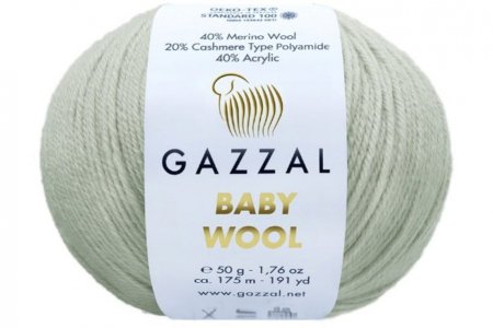 Пряжа Gazzal Baby Wool светло-серый (817), 40%шерсть мериноса/20%кашемирПА/40%акрил, 175м, 50г