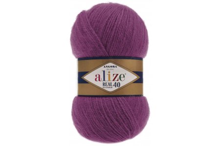 Пряжа Alize Angora Real 40 темная фуксия (48), 60%акрил/40%шерсть, 430м, 100г