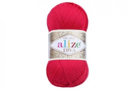 Пряжа Alize Diva мак (396), 100%микрофибра, 350м, 100г