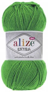 Пряжа Alize Extra зелёная трава (328), 100%акрил, 220м, 100г