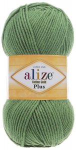 Пряжа Alize Cotton Gold plus зеленый (492), 55%хлопок/45%акрил, 200м, 100г