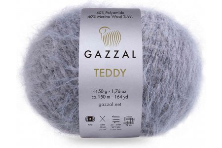 Пряжа Gazzal Teddy стальной (6532), 40%мериносовая шерсть/60%полиамид, 150м, 50г