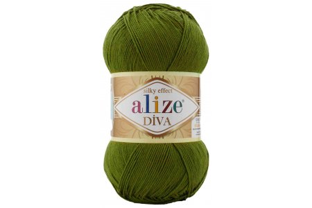 Пряжа Alize Diva оливковый (233), 100%микрофибра, 350м, 100г