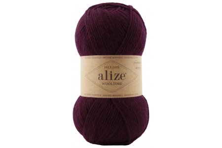 Пряжа Alize Wooltime бордовый (578), 75%шерсть/25%полиамид, 200м, 100г