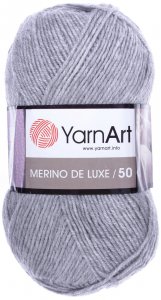 Пряжа Yarnart Merino De LUXE светло-серый (282), 50%шерсть/50%акрил, 280м, 100г