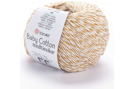 Пряжа YarnArt Baby cotton multicolor бежевый меланж (5203), 50%хлопок/50%акрил, 165м, 50г