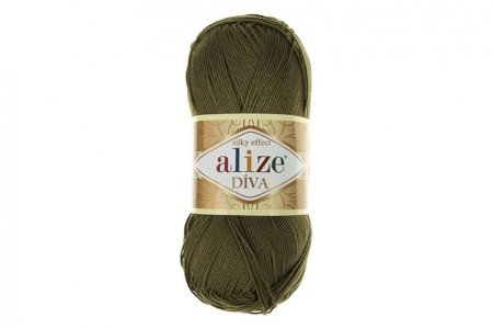 Пряжа Alize Diva хаки (273), 100%микрофибра, 350м, 100г