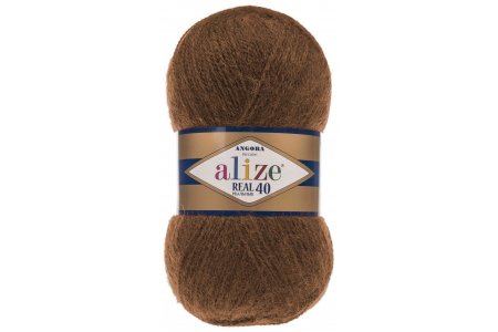 Пряжа Alize Angora Real 40 кирпичный меланж (690), 60%акрил/40%шерсть, 430м, 100г