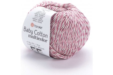 Пряжа YarnArt Baby cotton multicolor розовый меланж (5217), 50%хлопок/50%акрил, 165м, 50г