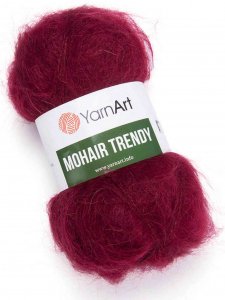 Пряжа Yarnart Mohair Trendy бордо (109), 50%мохер/50%акрил, 220м, 100г