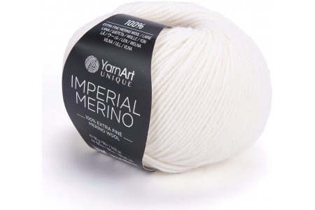 Пряжа YarnArt Imperial merino белый (3302), 100%шерсть, 100м, 50г