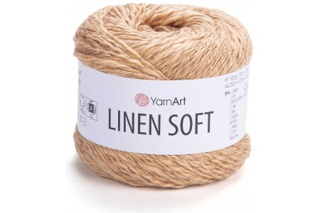 Пряжа YarnArt Linen soft песочный (7305), 30%лён/36%вискоза/34%хлопок, 272м, 100г