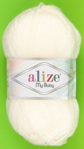 Пряжа Alize My baby кремовый (62), 100%акрил, 150м, 50г