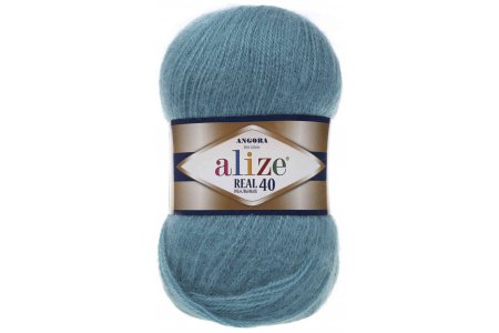 Пряжа Alize Angora Real 40 лазурный (164), 60%акрил/40%шерсть, 430м, 100г