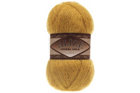 Пряжа Alize Angora Gold simli шафран (02), 75%акрил/20%шерсть/5%метанит, 500м, 100г