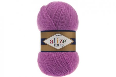 Пряжа Alize Angora Real 40 темно-розовый (46), 60%акрил/40%шерсть, 430м, 100г