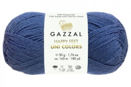 Пряжа Gazzal Happy feet Uni Colors синий (3566), 75%мериносовая шерсть/25%полиамид, 165м, 50г