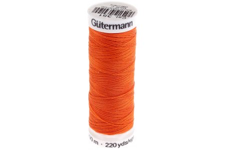 Нитки швейные универсальные Sew-all Gutermann Creativ 100, 100%полиэстер, 200м, 0351, оранжевый