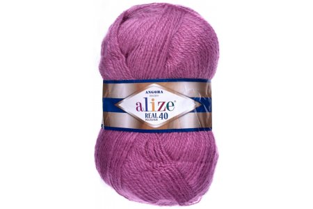 Пряжа Alize Angora Real 40 розовый (198), 60%акрил/40%шерсть, 430м, 100г