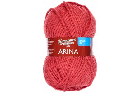 Пряжа Семеновская Arina (Арина ПШ) темный коралл_v2 (70021), 50%шерсть/50%акрил, 123м, 100г