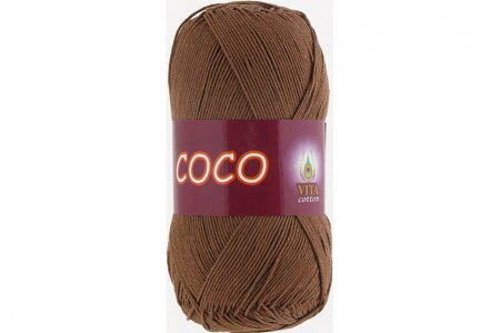 Пряжа Vita cotton Coco светлый шоколад (4306), 100%мерсеризованный хлопок, 240м, 50г