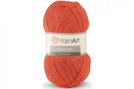 Пряжа YarnArt Cotton soft рыжий (85), 55%хлопок/45%полиакрил, 600м, 100г