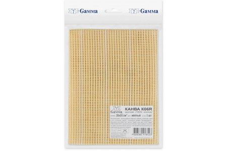 Канва GAMMA, 100%хлопок, крупная, желтый, 35*35см