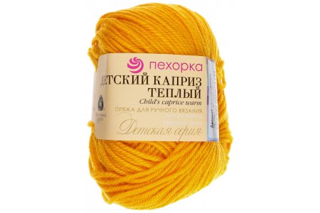 Пряжа Пехорка Детский каприз тёплый желток(012), 50%фибра/50%шерсть мериноса, 125м, 50г