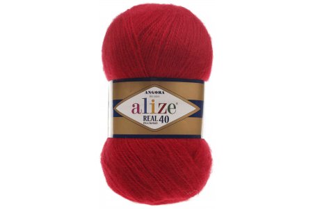 Пряжа Alize Angora Real 40 красный (56), 60%акрил/40%шерсть, 430м, 100г