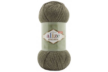 Пряжа Alize Alpaca Royal NEW зелёный меланж (577), 55%акрил/30%шерсть/15%альпака, 250м, 100г