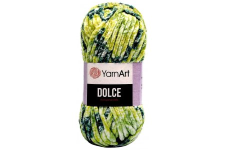 Пряжа YarnArt Dolce салатовый-бирюза (808), 100%микрополиэстер, 120м, 100г