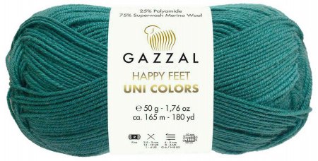 Пряжа Gazzal Happy feet Uni Colors пыльный зеленый (3561), 75%мериносовая шерсть/25%полиамид, 165м, 50г